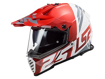 Helmet - LS2 MX436 Pioneer Evo Evolve, red / white