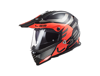 Helmet - LS2 MX436 Pioneer Evo Adventurer, matte black/fluo orange
