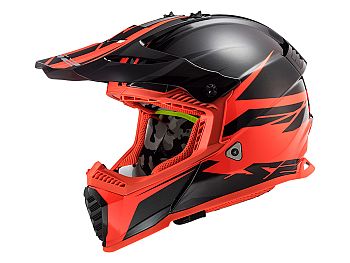 Hjelm - LS2 MX437 Fast Evo Roar, sort/rød