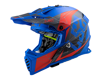 Helmet - LS2 MX437 Fast Evo Alpha, matte blue / red