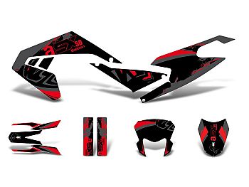 Decal kit - red / gray / black - glossy