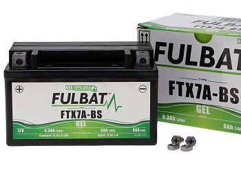 Batteri - Fulbat GEL 12V 6Ah YTX7A-BS/FTX7A-BS