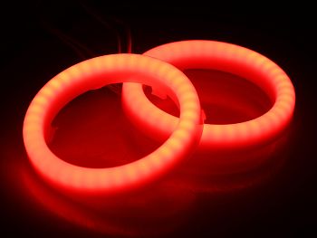 LED-ringe - HI:PE Angel eyes - 62mm, rød