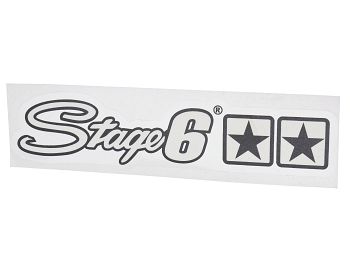Stickers - Stage6 logo, hvid - 15x3cm