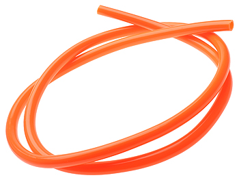 Farvet benzinslange - 5x8mm, 1 meter, orange