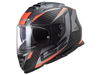 Helmet - LS2 FF800 Storm Racer, titanium / fluo orange