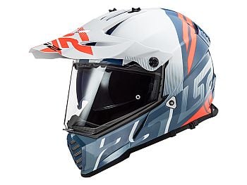 Helmet - LS2 MX436 Pioneer Evo Evolve, white / blue / orange