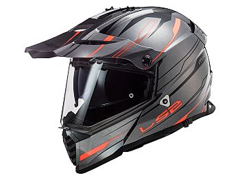 Helmet - LS2 MX436 Pioneer Evo Knight, gray / orange