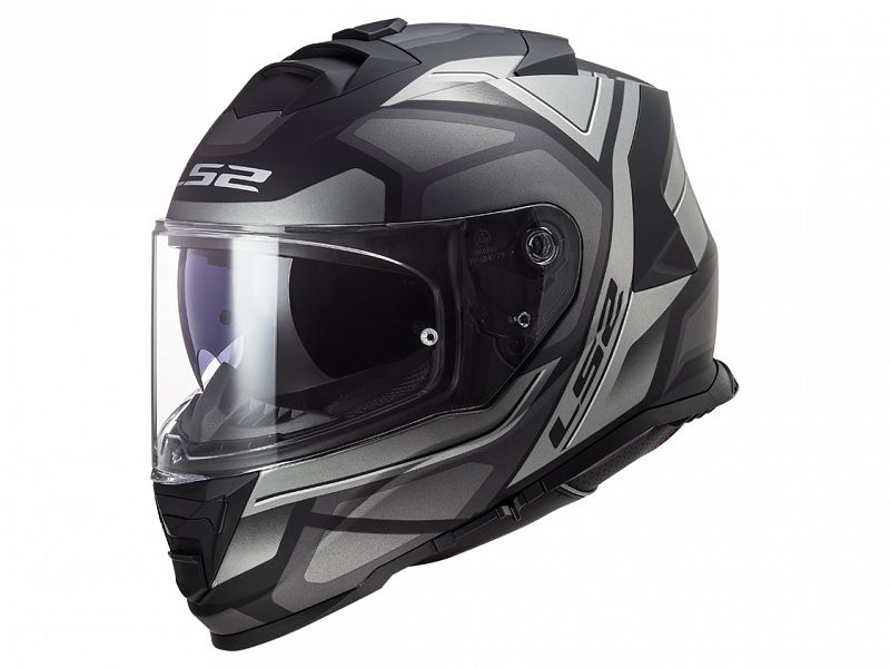 LS2 Helmets Full Face Street Breaker Helmet Physics Matte Black/Titanium - Large 