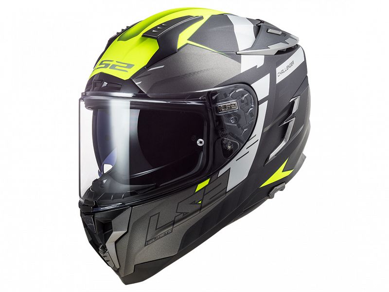 Helmet - LS2 FF327 Challenger Allert, titanium / fluo yellow