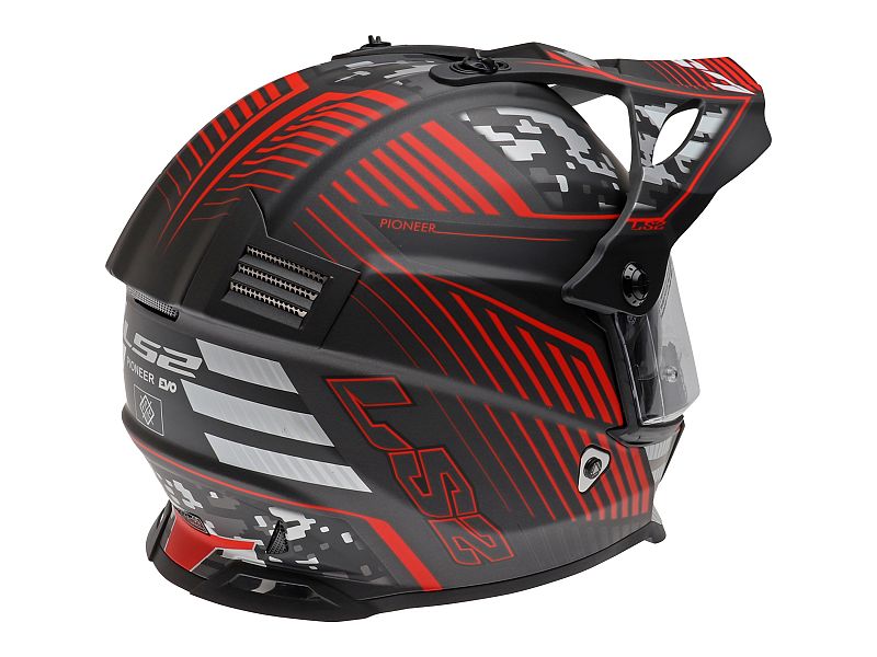 Details about   Adventure Motorcycle Helmet Matt Back/Red LS2 MX436 Pioneer EVO Saturn 